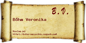Bőhm Veronika névjegykártya
