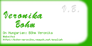 veronika bohm business card